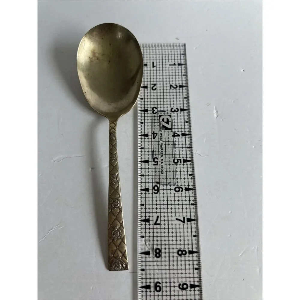 Vtg National Silver Co‎ Silverplate ROSE MARIE Serving Spoon 8.5